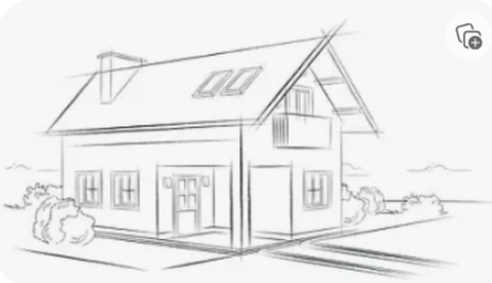 Hand-drawn concept sketch of a custom residence